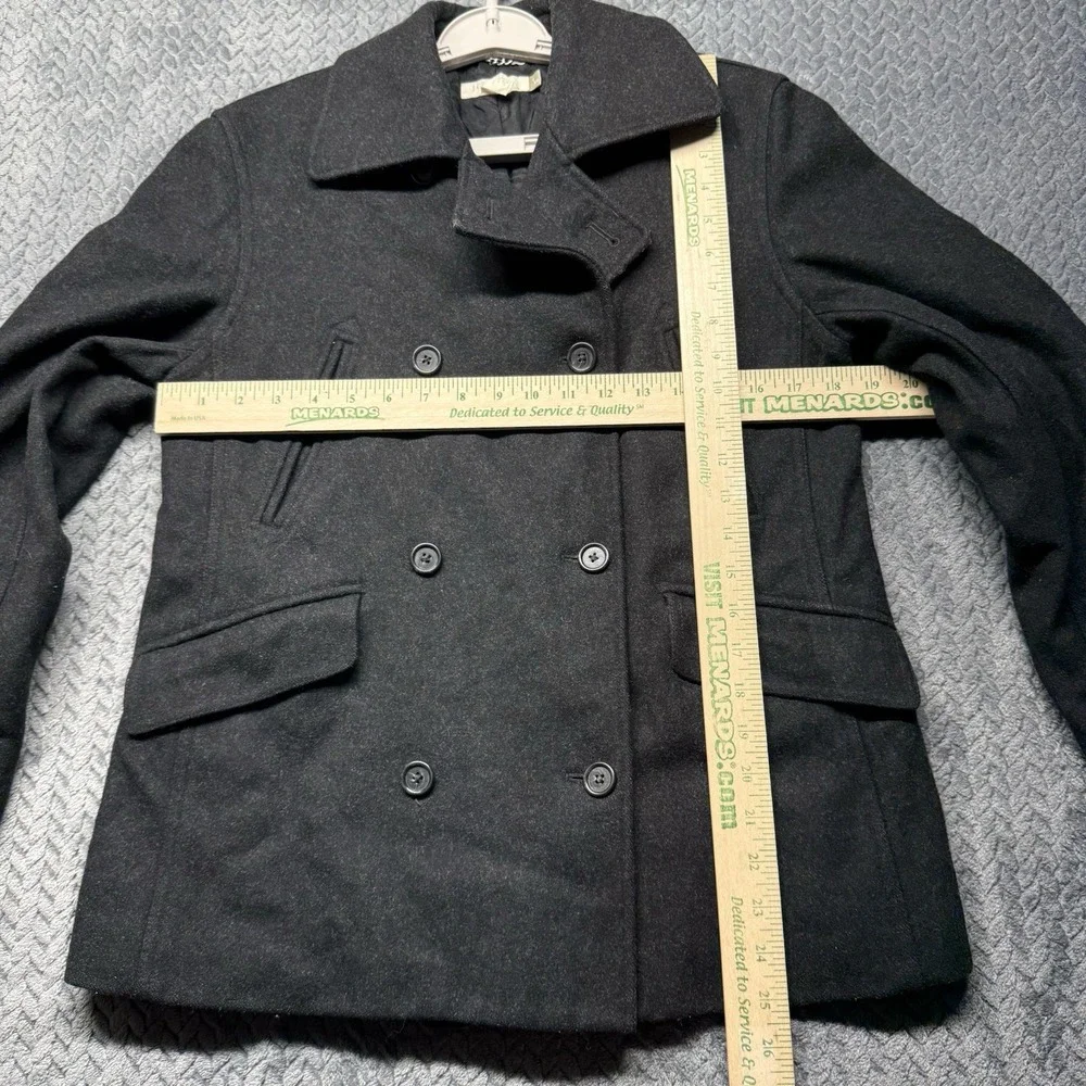 J Crew Women's XS Peacoat Wool Nylon Thinsulate Quilt Lined Jacket Dark Charcoal - Picture 6 of 13